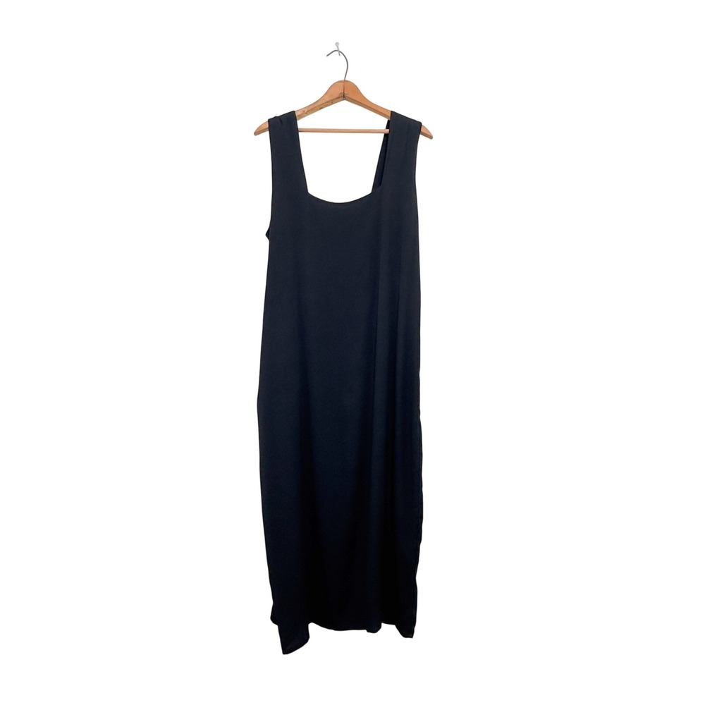 Reformation Vera Midi Dress Black Crepe - size 10